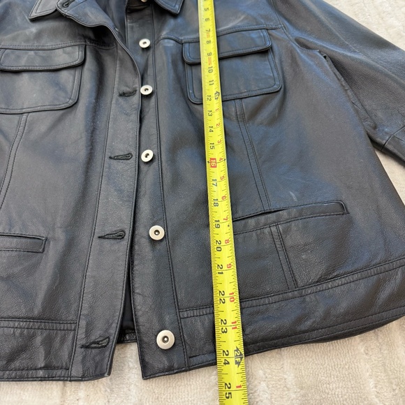 Vintage GNW Black Leather Jacket size XL - Picture 2 of 11